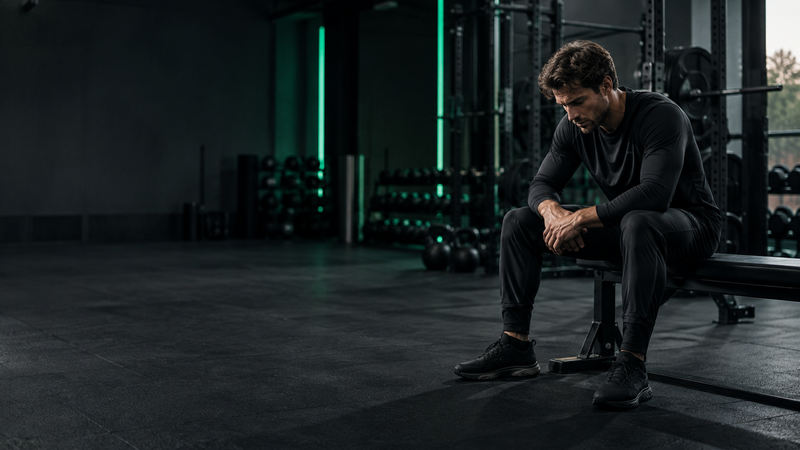 Ambiance sportive Pulse Recovering : un athlète au repos après son entraînement